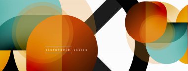 Yaratıcı geometrik duvar kağıdı. Asgari çember üçgen ve kare çizgi soyut arkaplan. Duvar kağıdı afişi veya iniş sayfası için vektör illüstrasyonu