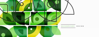 Çizgiler, kareler, daireler ve üçgenler. Duvar kağıdı, pankart, arkaplan, sunum veya iniş sayfası için Geometrik soyut arkaplan