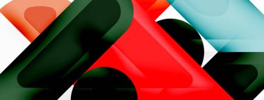 Kare ve daire en az soyut arkaplan. Duvar kağıdı afişi için vektör illüstrasyonu