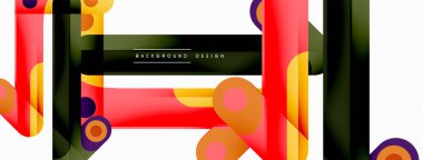 Renkli dinamik kompozisyon. Duvar kağıdı, afiş veya iniş için geometrik yaratıcı arkaplan