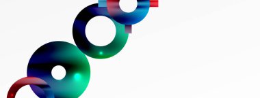 Minimum geometrik soyut arkaplan. Çember, çizgi ve yuvarlak şekiller tasarımı. Duvar kağıdı, afiş, arkaplan veya iniş için moda tekno iş şablonu