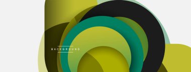 Yaratıcı geometrik duvar kağıdı. Asgari soyut arkaplan. Duvar kağıdı arkaplanı veya iniş sayfası için daire bileşimi vektör çizimi