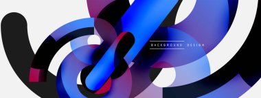 Yuvarlak şekiller daireler ve diğer geometrik şekiller. Duvar kağıdı afişi arkaplan kartı veya iniş sayfası için vektör illüstrasyonu