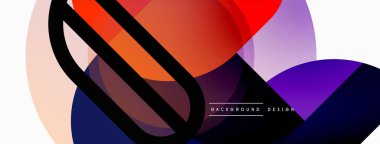 Yuvarlak üçgen çizgileri ve daireleri şekillendirir. Duvar kağıdı afişi arkaplanı veya iniş sayfası için Geometrik vektör çizimi