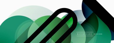 Yuvarlak üçgen çizgileri ve daireleri şekillendirir. Duvar kağıdı afişi arkaplanı veya iniş sayfası için Geometrik vektör çizimi