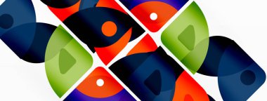 Çizgiler, kareler, daireler ve üçgenler. Duvar kağıdı, pankart, arkaplan, sunum veya iniş sayfası için Geometrik soyut arkaplan