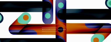 Renkli dinamik kompozisyon. Duvar kağıdı, afiş veya iniş için geometrik yaratıcı arkaplan