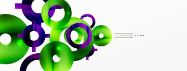 Minimum geometrik soyut arkaplan. Çember, çizgi ve yuvarlak şekiller tasarımı. Duvar kağıdı, afiş, arkaplan veya iniş için moda tekno iş şablonu