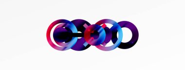 Minimum geometrik soyut arkaplan. Parlak ve parlak daire, çizgi ve yuvarlak şekiller tasarım. Duvar kağıdı, afiş, arkaplan veya iniş için moda tekno iş şablonu