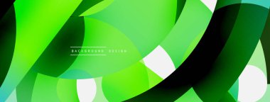 Yuvarlak şekiller daireler ve diğer geometrik şekiller. Duvar kağıdı afişi arkaplan kartı veya iniş sayfası için vektör illüstrasyonu