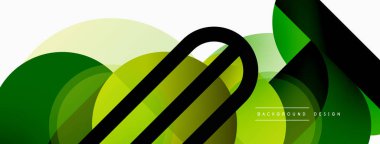 Yuvarlak üçgen çizgileri ve daireleri şekillendirir. Duvar kağıdı afişi arkaplanı veya iniş sayfası için Geometrik vektör çizimi