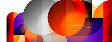 Yaratıcı geometrik duvar kağıdı. Asgari çember üçgen ve kare çizgi soyut arkaplan. Duvar kağıdı afişi veya iniş sayfası için vektör illüstrasyonu