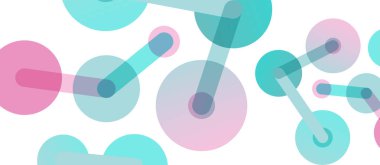 Soyut arkaplan. Yuvarlak noktalar çizgilerle birleşti. Duvar kağıdı, afiş, arkaplan veya iniş için moda tekno iş şablonu