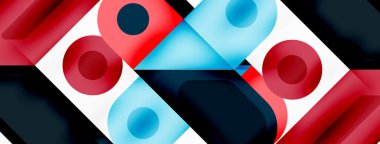 Kare ve daire en az soyut arkaplan. Duvar kağıdı afişi için vektör illüstrasyonu