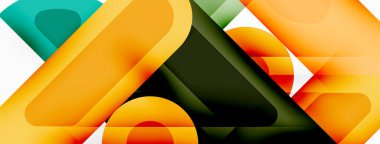 Kare ve daire en az soyut arkaplan. Duvar kağıdı afişi için vektör illüstrasyonu