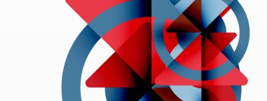 Yaratıcı geometrik duvar kağıdı. Asgari soyut arkaplan. Duvar kağıdı arkaplanı veya iniş sayfası için üçgenler ve daireler kompozisyon vektör çizimi