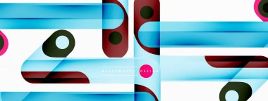 Renkli dinamik kompozisyon. Duvar kağıdı, afiş veya iniş için geometrik yaratıcı arkaplan