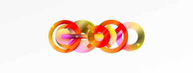 Minimum geometrik soyut arkaplan. Parlak ve parlak daire, çizgi ve yuvarlak şekiller tasarım. Duvar kağıdı, afiş, arkaplan veya iniş için moda tekno iş şablonu