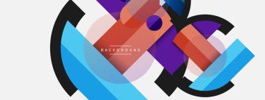 Yuvarlak geometrik şekiller çizgiler ve daireler. Duvar kağıdı afişi ya da iniş sayfası için vektör şablonu