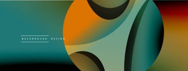 Yaratıcı geometrik duvar kağıdı. Asgari soyut arkaplan. Duvar kağıdı arkaplanı veya iniş sayfası için daire ve dalga kompozisyon vektör çizimi