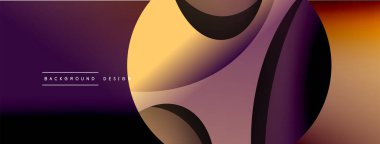 Yaratıcı geometrik duvar kağıdı. Asgari soyut arkaplan. Duvar kağıdı arkaplanı veya iniş sayfası için daire ve dalga kompozisyon vektör çizimi