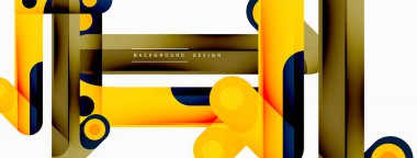 Renkli dinamik kompozisyon. Duvar kağıdı, afiş veya iniş için geometrik yaratıcı arkaplan