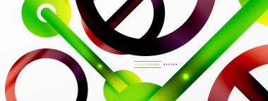 Çember bileşimi soyut arkaplan. Duvar kağıdı, afiş, arkaplan veya iniş için moda tekno iş şablonu