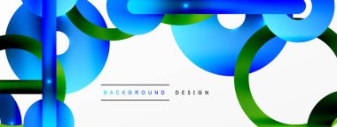 Çember bileşimi soyut arkaplan. Duvar kağıdı, afiş, arkaplan veya iniş için moda tekno iş şablonu