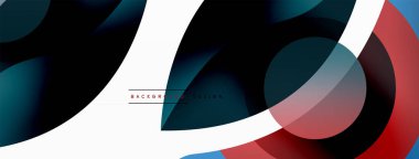 Yaratıcı geometrik duvar kağıdı. Asgari soyut arkaplan. Duvar kağıdı arkaplanı veya iniş sayfası için daire dalga ve yuvarlak şekiller kompozisyon vektör çizimi