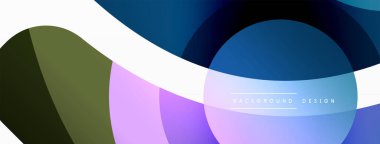 Yaratıcı geometrik duvar kağıdı. Asgari soyut arkaplan. Duvar kağıdı arkaplanı veya iniş sayfası için daire dalga ve yuvarlak şekiller kompozisyon vektör çizimi