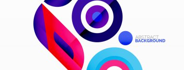 Duvar kağıdı, afiş, arkaplan için halkalar ve daireler geometrik soyut arkaplan