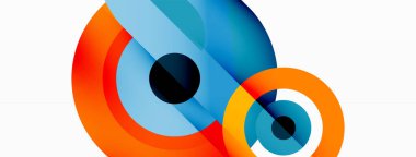 Soyut yuvarlak şekiller arka plan. Minimalist dekorasyon. Çemberleri ve halkaları olan geometrik arkaplan