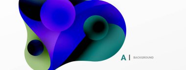 Geometrik yuvarlak şekiller ve soyut çemberler. Yapay zeka teknolojisi, engelleme zinciri, iletişim için duvar kağıdı, 5G, bilim, iş