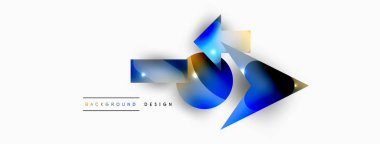 Minimum geometrik soyut arkaplan. İlkel şekiller kompozisyon arkaplanı. Duvar kağıdı, afiş, arkaplan veya iniş için moda tekno iş şablonu