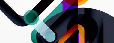 Geometrik ilkeller. Çizgiler, çemberler soyut arkaplan