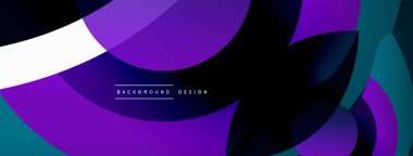 Renkli geometrik şekilli soyut arkaplan. Yuvarlak şekilli, daire ve çizgilerle çok güzel bir arka plan. Geometrik tasarım. Vektör illüstrasyonu