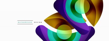 Yaratıcı geometrik duvar kağıdı. Asgari soyut arkaplan. Duvar kağıdı arkaplanı veya iniş sayfası için daire dalga ve yuvarlak şekiller kompozisyon vektör çizimi