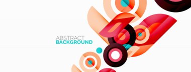 Duvar kağıdı, afiş, arkaplan için halkalar ve daireler geometrik soyut arkaplan