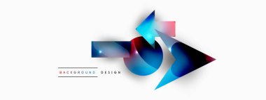 Minimum geometrik soyut arkaplan. İlkel şekiller kompozisyon arkaplanı. Duvar kağıdı, afiş, arkaplan veya iniş için moda tekno iş şablonu