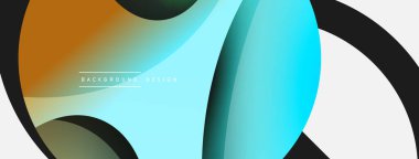 Yaratıcı geometrik duvar kağıdı. Asgari soyut arkaplan. Duvar kağıdı arkaplanı veya iniş sayfası için daire ve dalga kompozisyon vektör çizimi