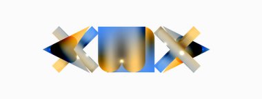 Minimum geometrik soyut arkaplan. İlkel şekiller kompozisyon arkaplanı. Duvar kağıdı, afiş, arkaplan veya iniş için moda tekno iş şablonu