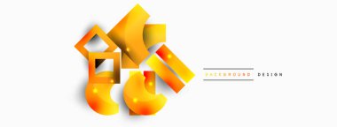 Minimum geometrik soyut arkaplan. İlkel şekiller kompozisyon arkaplanı. Duvar kağıdı, afiş, arkaplan veya iniş için moda tekno iş şablonu