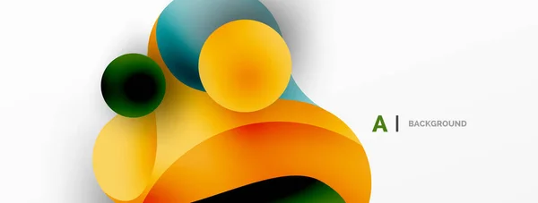 Flux Géométriques Formes Minimaliste Fond Abstrait Formes Rondes Cercles Fond — Image vectorielle