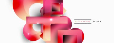 Minimum geometrik soyut arkaplan. İlkel şekiller kompozisyon arkaplanı. Duvar kağıdı, afiş, arkaplan veya iniş için moda tekno iş şablonu