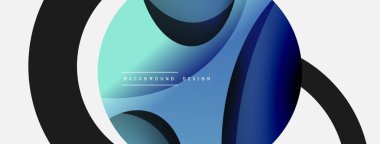 Yaratıcı geometrik duvar kağıdı. Asgari soyut arkaplan. Duvar kağıdı arkaplanı veya iniş sayfası için daire ve dalga kompozisyon vektör çizimi