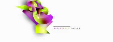 Minimum geometrik soyut arkaplan. İlkel şekiller kompozisyon arkaplanı. Duvar kağıdı, afiş, arkaplan veya iniş için moda tekno iş şablonu