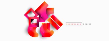 Minimum geometrik soyut arkaplan. İlkel şekiller kompozisyon arkaplanı. Duvar kağıdı, afiş, arkaplan veya iniş için moda tekno iş şablonu