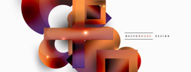 Minimum geometrik soyut arkaplan. İlkel şekiller kompozisyon arkaplanı. Duvar kağıdı, afiş, arkaplan veya iniş için moda tekno iş şablonu