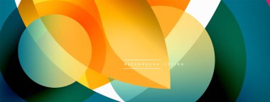 Yaratıcı geometrik duvar kağıdı. Asgari soyut arkaplan. Duvar kağıdı arkaplanı veya iniş sayfası için daire dalga ve yuvarlak şekiller kompozisyon vektör çizimi