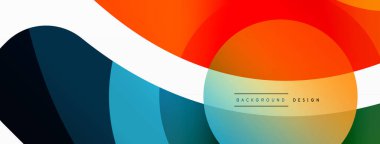 Renkli geometrik şekilli soyut arkaplan. Yuvarlak şekilli, daire ve çizgilerle çok güzel bir arka plan. Geometrik tasarım. Vektör illüstrasyonu